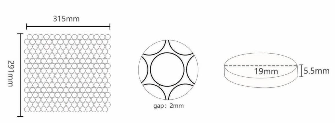 Mosaik Penny Svart Matt - Bild 4
