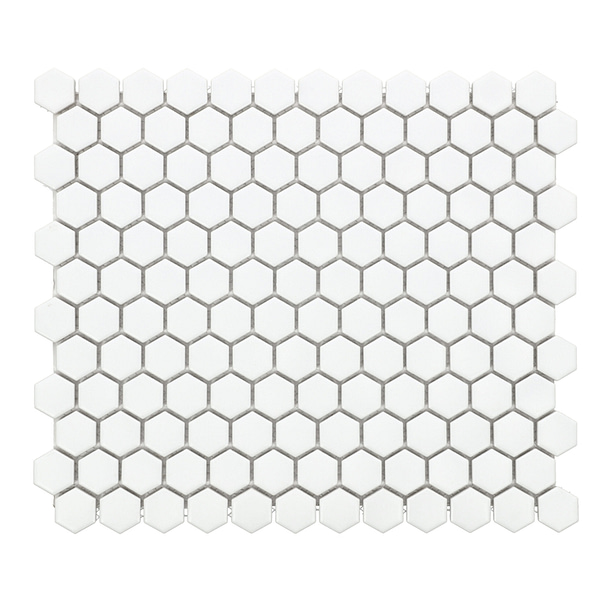 Mosaik Hexagon Mini Vit Matt