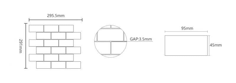 Mosaik Brick Svart Matt - Bild 4