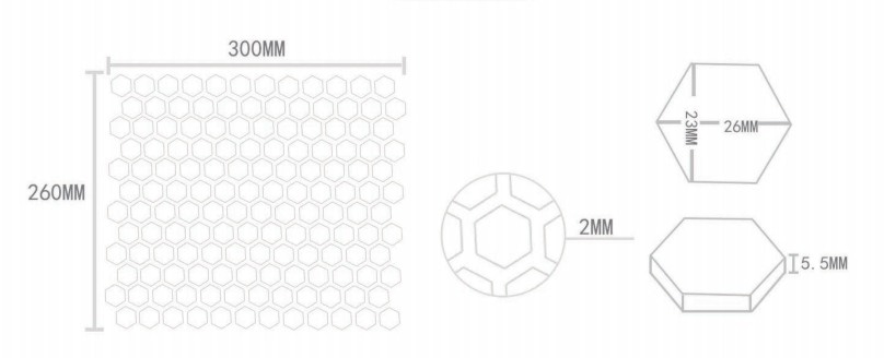 Mosaik Hexagon Mini Beige Matt - Bild 4